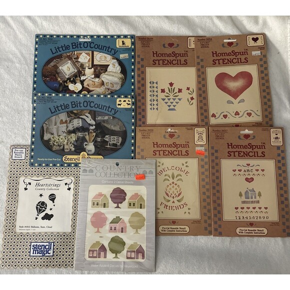 Stencils By HomeSpun, Little Bit O’Country, Stencil Magic Plus Decals ALL NEW! - Picture 1 of 11